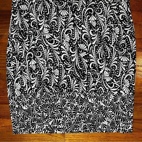 Chico’s‎ Liquid Knit Midi Dress 3/4 Sleeve Scoop Neck Black White Sz 3 XL - Picture 5 of 10